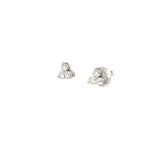 14K WHITE GOLD .75CT F VS2 ROUND DIAMOND 3 STONES STUDS EARRING